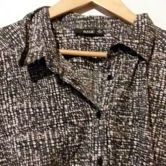 A.N.A Womens Top Black & White Long Sleeve 14 - Picture 3 of 4